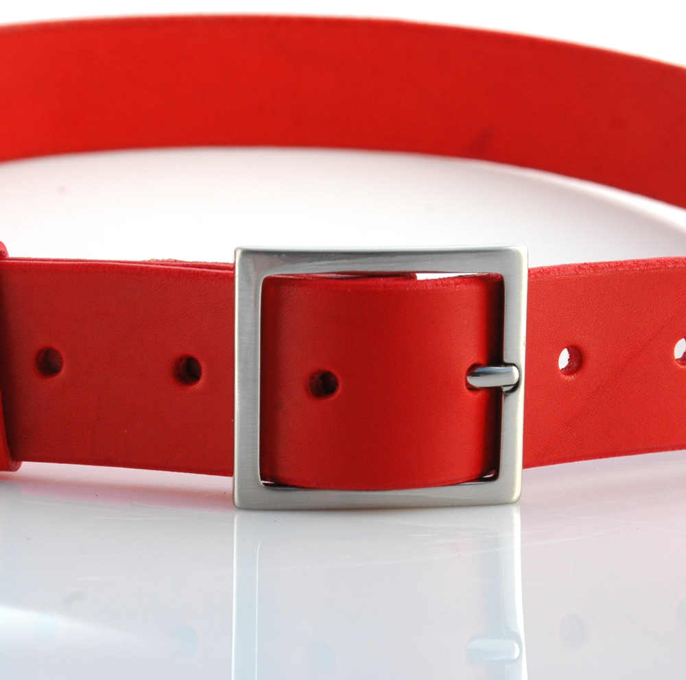 Ceinture en cuir rouge « Charline » – Larg. 3,5 cm