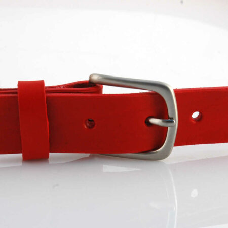 Ceinture en cuir rouge "Fanny" - Larg. 3 cm