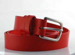 Ceinture en cuir rouge "Fanny" - Larg. 3 cm