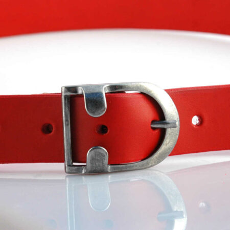 Ceinture en cuir rouge "Karine" - larg. 3 cm