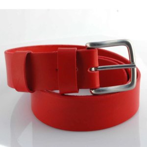 Ceinture - Ceinturon cuir rouge "Magali" - Larg. 4 cm