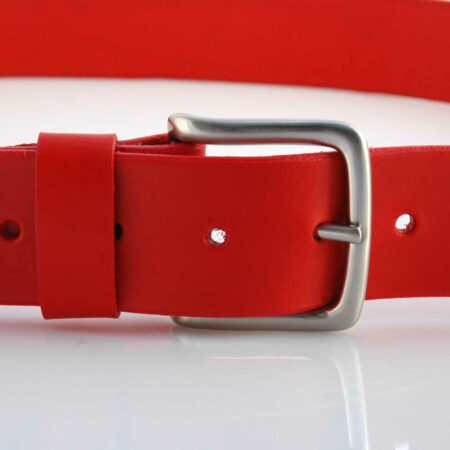 Ceinture - Ceinturon cuir rouge "Magali" - Larg. 4 cm