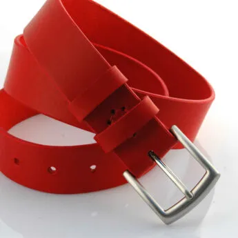 Ceinture en cuir rouge "Marion" - larg. 3,5 cm