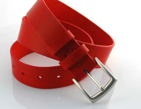 Ceinture en cuir rouge "Marion" - larg. 3,5 cm