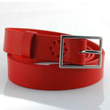 Ceinture en cuir rouge "Sandrine" - 3 cm de large