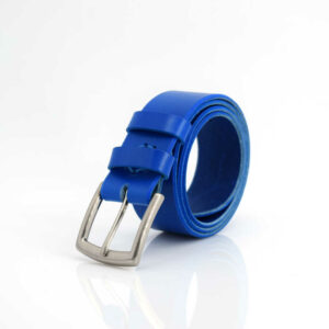 Ceinture en cuir bleu "Mael" - larg. 3,5 cm