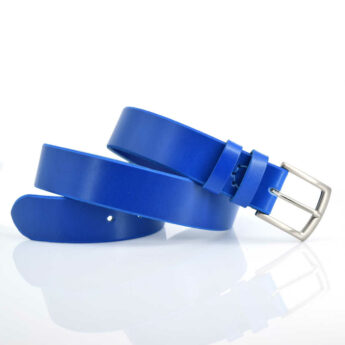 Ceinture en cuir bleu "Mael" - larg. 3,5 cm