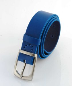 Ceinture en cuir bleu "Marius" - larg. 3,5 cm