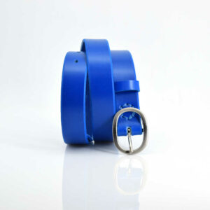 Ceinture en cuir bleu "Tony" - Larg. 3 cm