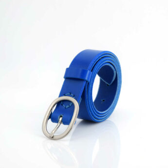 Ceinture en cuir bleu "Tony" - Larg. 3 cm