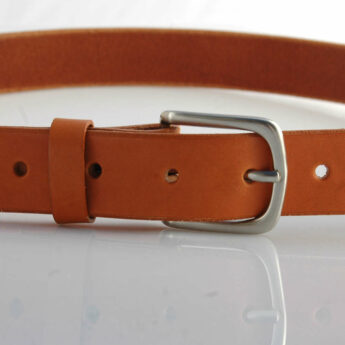 Ceinture en cuir cognac "Alban" - Larg. 3 cm