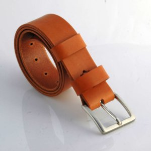 Ceinturon en cuir cognac "Amir" - larg. 4 cm