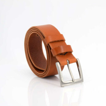 Ceinture en cuir Cognac "Diego" - larg. 3,5 cm