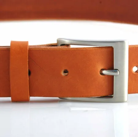 Ceinture en cuir Cognac "Diego" - larg. 3,5 cm