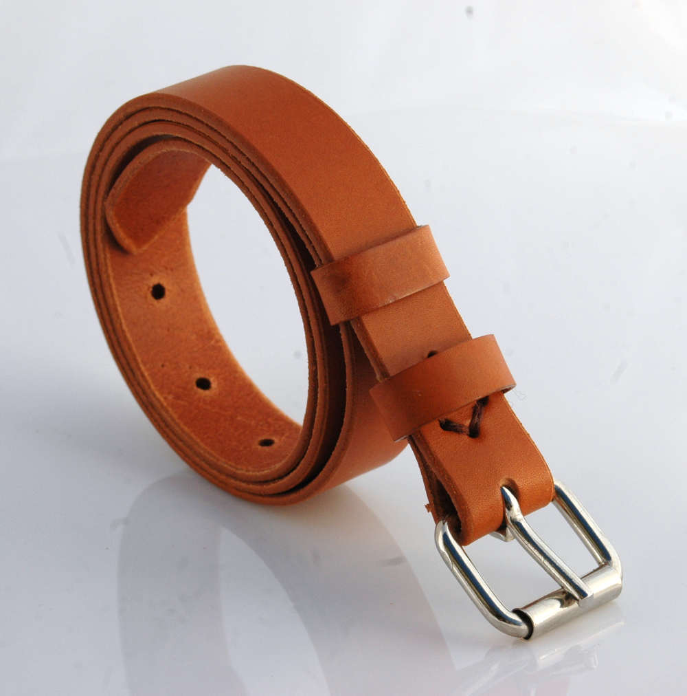 Ceinture enfant en cuir Cognac Lilou - Larg. 2,5 cm - Ma