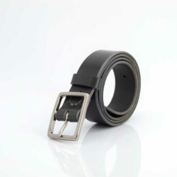 Ceinture en cuir gris "Angus" - larg. 3,5 cm