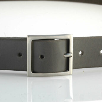 Ceinture en cuir gris "Antonin" - Larg. 3,5 cm