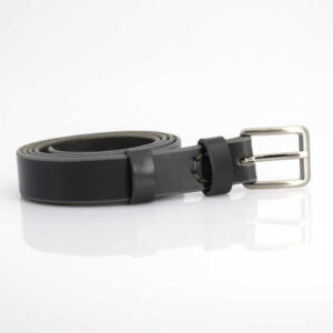 Ceinture en cuir gris "Ava" - Larg. 2,5 cm