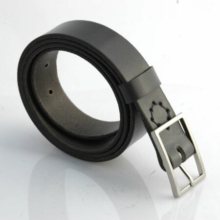 Ceinture en cuir gris "Dany" - larg. 3 cm