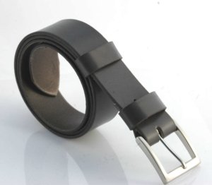 Ceinture - Ceinturon cuir gris "Elliot" - larg. 4 cm