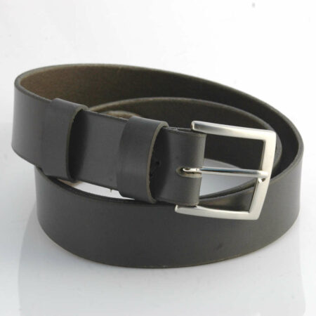 Ceinture - Ceinturon cuir gris "Elliot" - larg. 4 cm