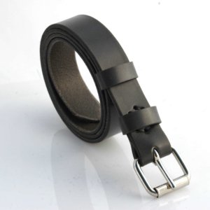 Ceinture en cuir gris "Juliette" - larg. 2,5 cm
