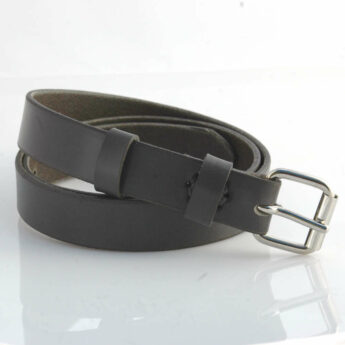 Ceinture en cuir gris "Juliette" - larg. 2,5 cm