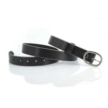 Ceinture en cuir gris "Lucille" - Larg. 3 cm