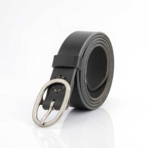 Ceinture en cuir gris "Lucille" - Larg. 3 cm