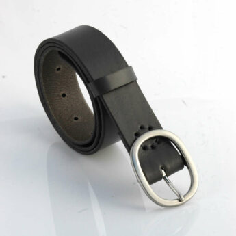 Ceinture en cuir gris "Sergio" - larg. 3,5 cm