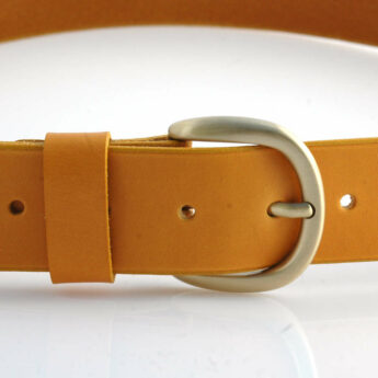 Ceinture - Ceinturon cuir jaune moutarde "Diane" - larg. 4 cm