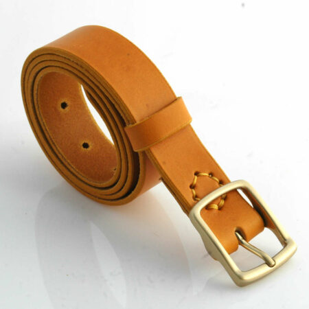 Ceinture en cuir jaune moutarde "Flavie" - Larg. 3 cm