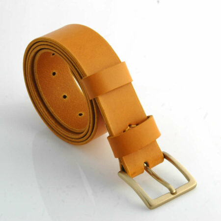 Ceinture - Ceinturon en cuir jaune moutarde "Ninon"