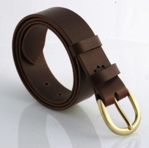 Ceinture en cuir marron chocolat "Jonas" - larg. 3,5 cm