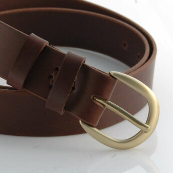 Ceinture en cuir marron chocolat "Jonas" - larg. 3,5 cm