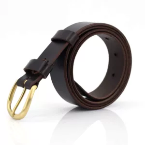 Ceinture en cuir marron chocolat "Kévin" - Larg. 3 cm