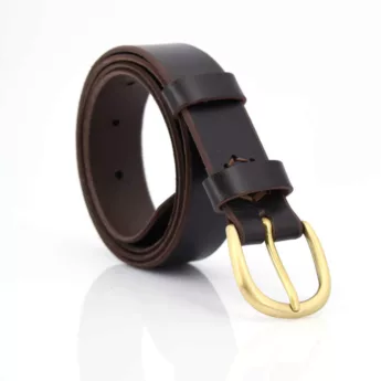 Ceinture en cuir marron chocolat "Kévin" - Larg. 3 cm