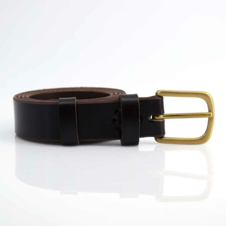 Ceinture en cuir marron chocolat "Ulysse" - Larg. 3 cm