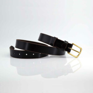 Ceinture fine en cuir marron chocolat "Ulysse" - Larg. 3 cm