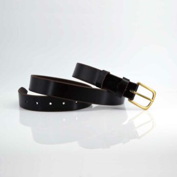 Ceinture fine en cuir marron chocolat "Ulysse" - Larg. 3 cm