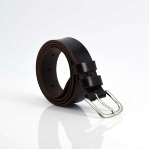 Ceinture en cuir marron chocolat "Ulysse" - Larg. 3 cm