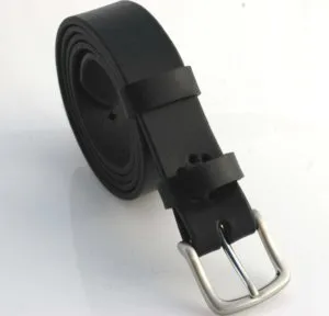 Ceinture en cuir noir "Gaël" - larg. 3 cm