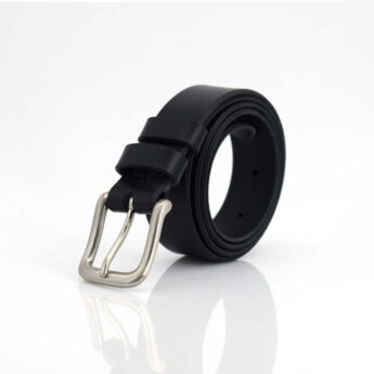 Ceinture en cuir noir "Gaël" - larg. 3 cm