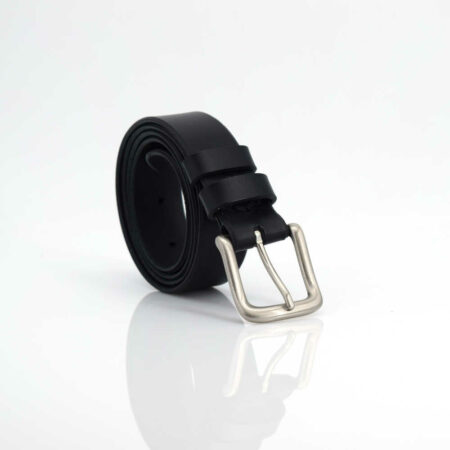 Ceinture en cuir noir "Gaël" - larg. 3 cm