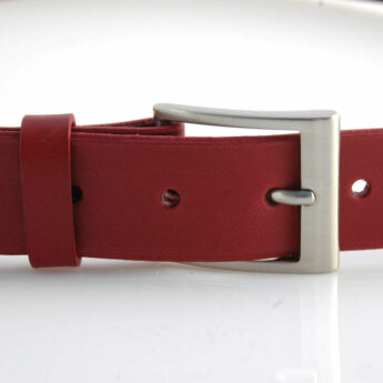 Ceinture en cuir rouge Bordeaux "Amélie" - larg. 3,5 cm