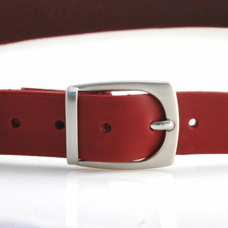 Ceinture en cuir rouge Bordeaux "Erwan" - larg. 3,5 cm