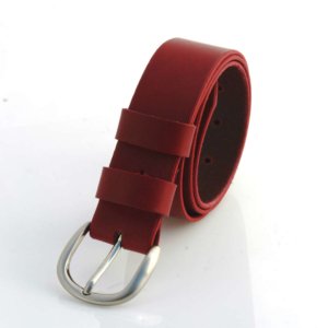 Ceinture - Ceinturon cuir rouge Bordeaux "Lydia" - larg. 4 cm