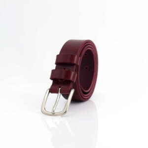 Ceinture en cuir rouge Bordeaux "Nina" - Larg. 3 cm