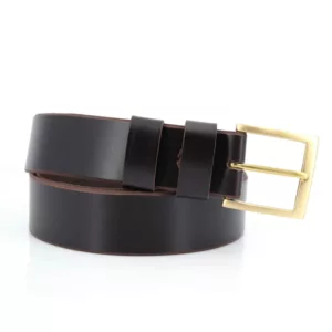 Ceinturon en cuir marron chocolat "Rémi" - Larg. 4 cm