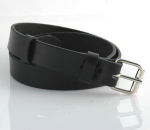Ceinture en cuir noir "Laurie" - Larg. 2,5 cm